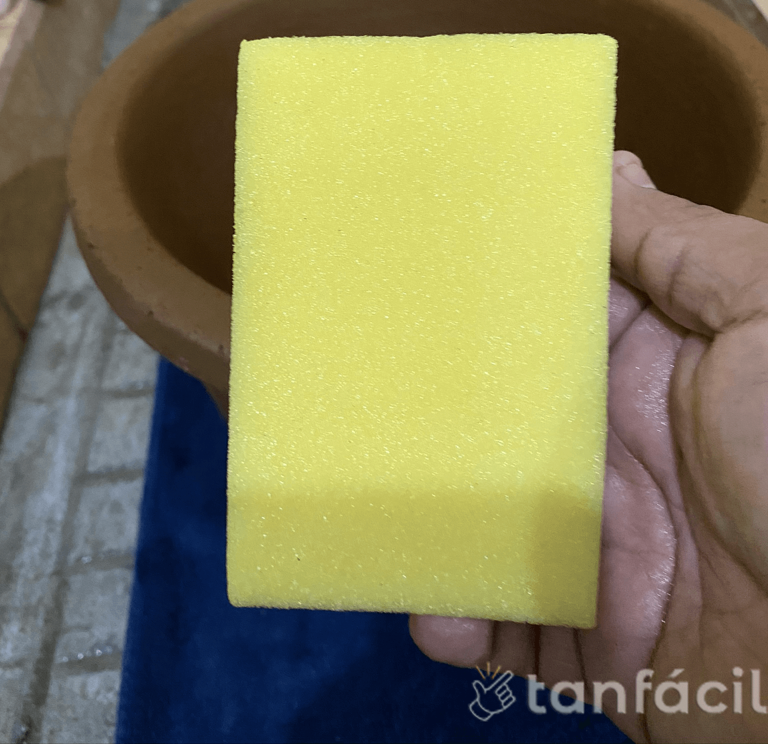 lavar ecofiltro con esponja